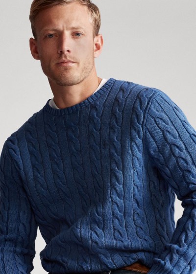 Polo Ralph Lauren Cable-Knit Cotton Striktrøje Herre Danmark (RVLKS8297)